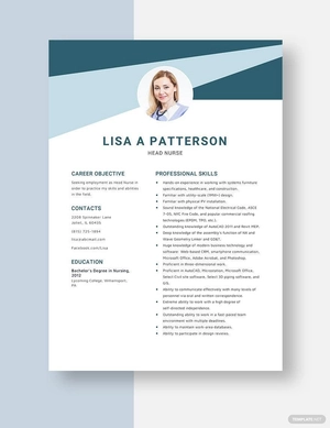 Head Nurse Resume