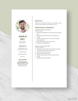 Help Desk Assistant Resume