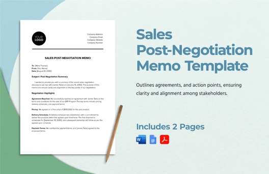 Sales Post-Negotiation Memo Template Sales Post-Negotiation Memo Template