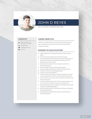 Help Desk Coordinator Resume