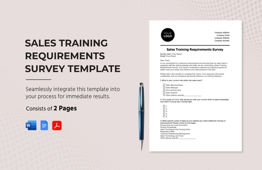 Sales Training Requirements Survey Template Sales Training Requirements Survey Template