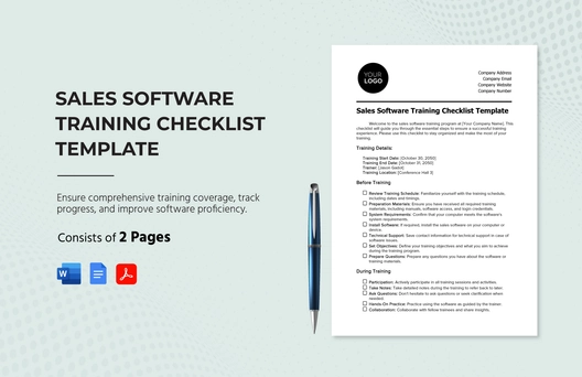 Sales Software Training Checklist Template