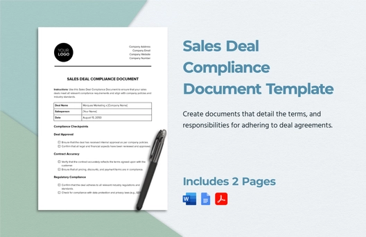 Sales Deal Compliance Document Template