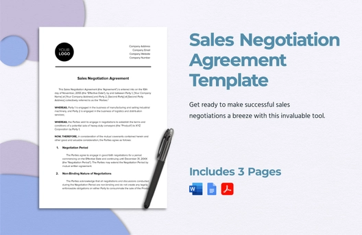 Sales Negotiation Agreement Template Sales Negotiation Agreement Template
