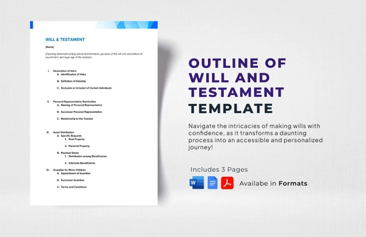 Outline of Will and Testament Template