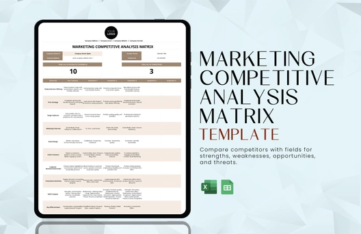 Marketing Competitive Analysis Matrix Template