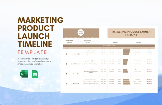 Marketing Product Launch Timeline Template