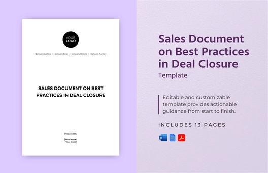 Sales Document on Best Practices in Deal Closure Template