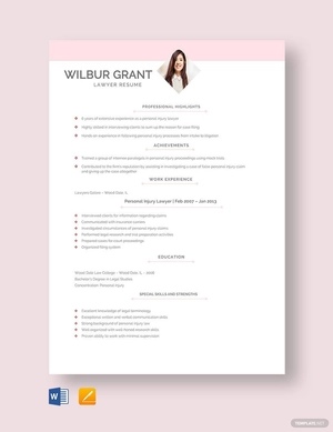 Intern Lawyer Resume