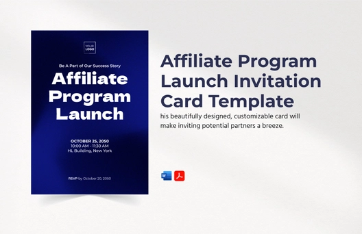 Affiliate Program Launch Invitation Card Template