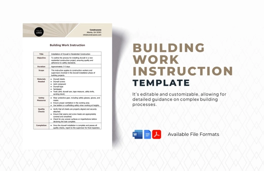 Building Work Instruction Template