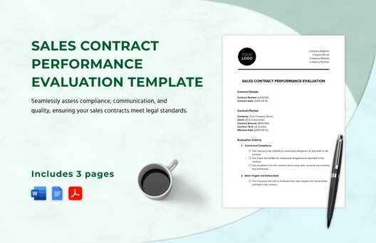 Sales Contract Performance Evaluation Template