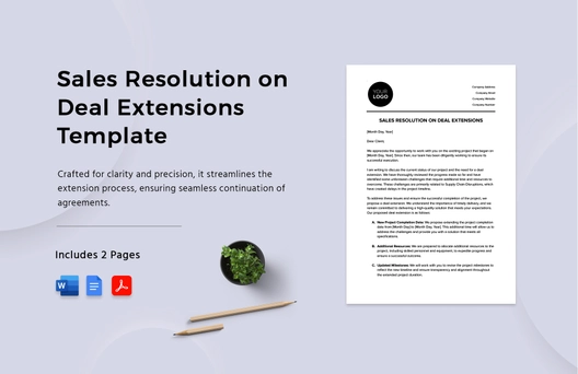 Sales Resolution on Deal Extensions Template
