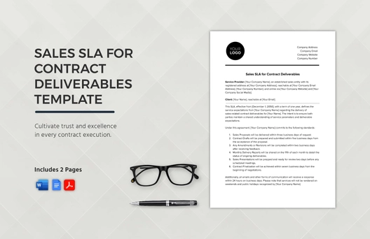 Sales SLA for Contract Deliverables Template