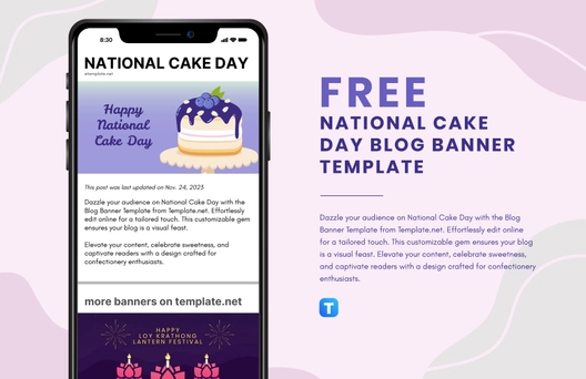 Free National Cake Day Blog Banner Template to Edit Online Free National Cake Day Blog Banner Template to Edit Online