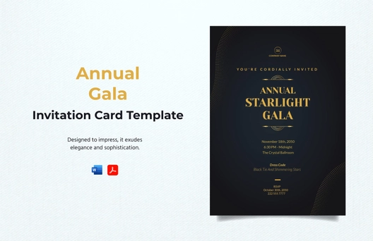Annual Gala Invitation Card Template