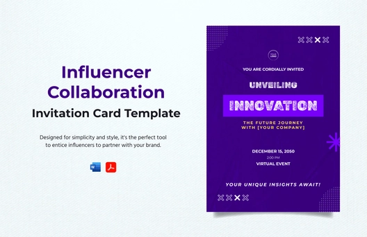 Influencer Collaboration Invitation Card Template