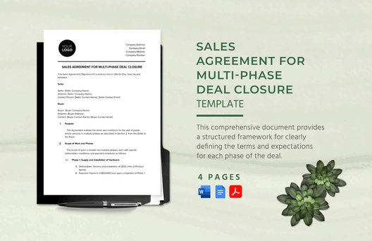 Sales Agreement for Multi-Phase Deal Closure Template Sales Agreement for Multi-Phase Deal Closure Template