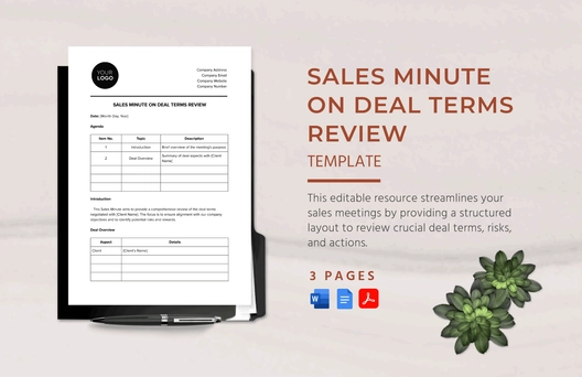 Sales Minute on Deal Terms Review Template