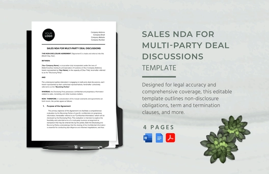 Sales NDA for Multi-Party Deal Discussions Template Sales NDA for Multi-Party Deal Discussions Template