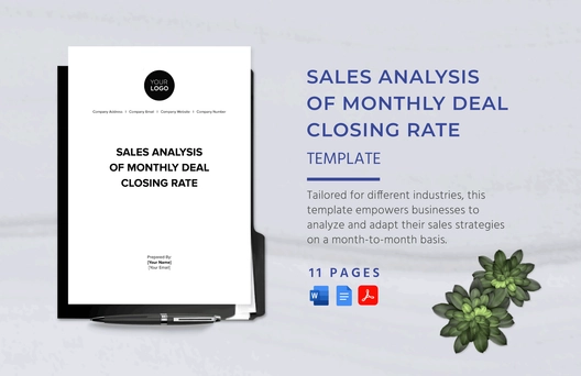 Sales Analysis of Monthly Deal Closing Rate Template Sales Analysis of Monthly Deal Closing Rate Template