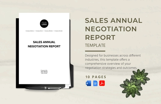 Sales Annual Negotiation Report Template