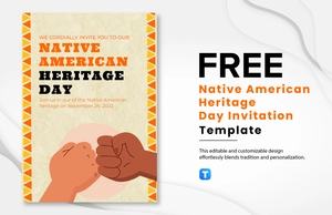 Free Native American Heritage Day Invitation Template to Edit Online