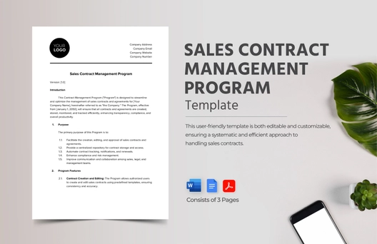 Sales Contract Management Program Template
