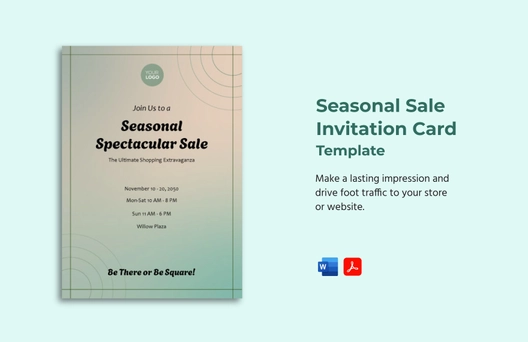 Seasonal Sale Invitation Card Template