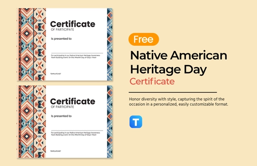 Free Native American Heritage Day Certificate Template to Edit Online