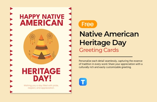 Free Native American Heritage Day Greeting Card Template to Edit Online