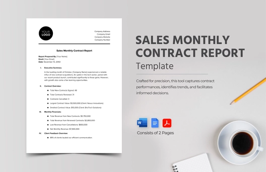 Sales Monthly Contract Report Template