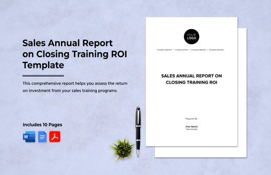 Sales Annual Report on Closing Training ROI Template