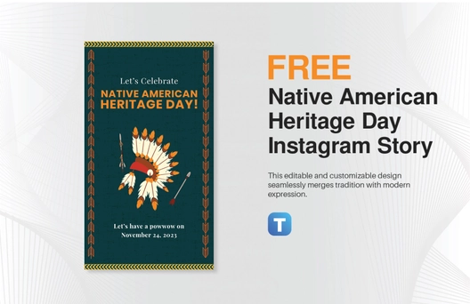 Free Native American Heritage Day Instagram Story Template to Edit Online