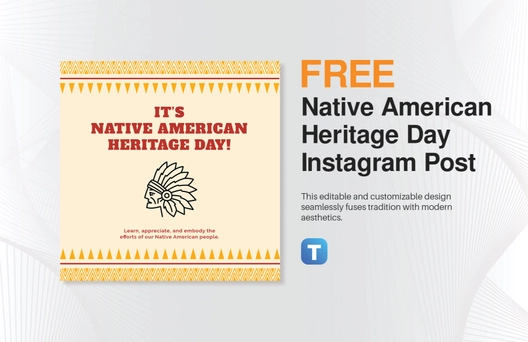 Free Native American Heritage Day Instagram Post Template to Edit Online