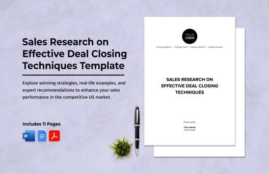 Sales Research on Effective Deal Closing Techniques Template