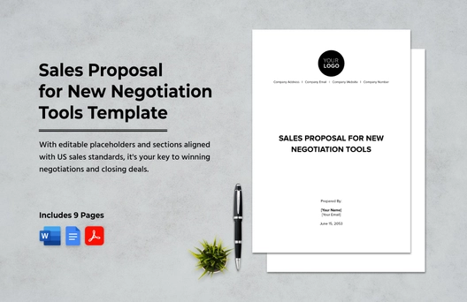 Sales Proposal for New Negotiation Tools Template