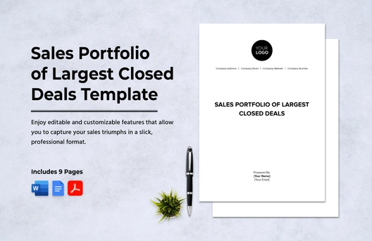 Sales Portfolio of Largest Closed Deals Template