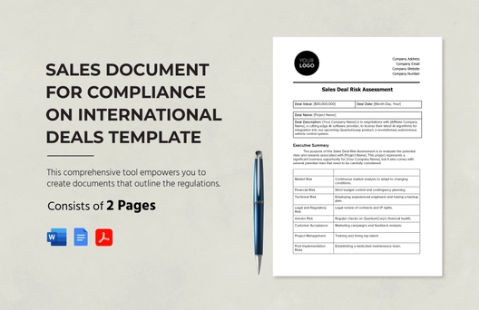 Sales Document for Compliance on International Deals Template