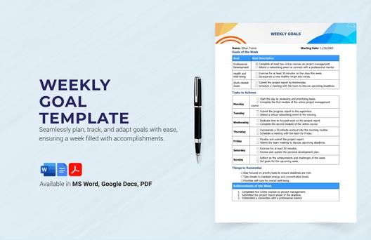 Weekly Goal Template