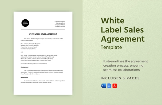 White Label Sales Agreement Template White Label Sales Agreement Template