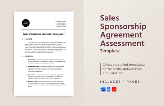 Sales Sponsorship Agreement Assessment Template Sales Sponsorship Agreement Assessment Template
