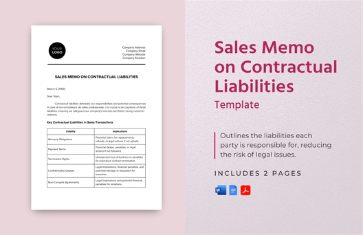 Sales Memo on Contractual Liabilities Template Sales Memo on Contractual Liabilities Template