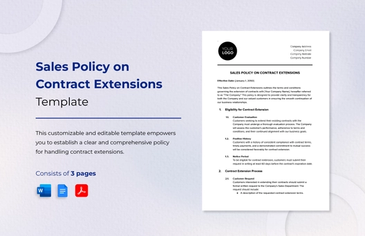 Sales Policy on Contract Extensions Template