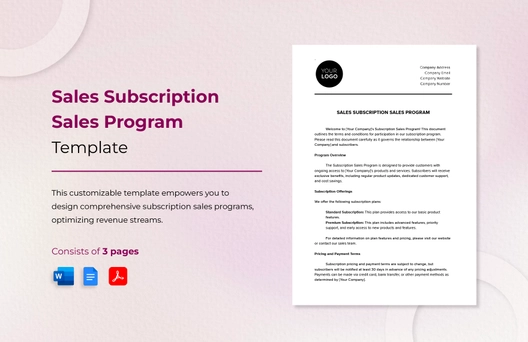 Sales Subscription Sales Program Template