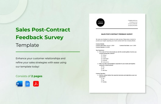 Sales Post-Contract Feedback Survey Template