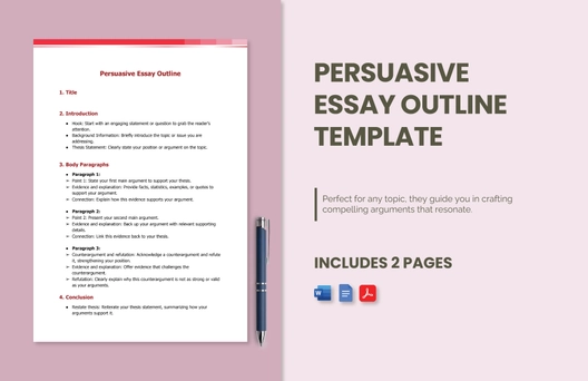 Persuasive Essay Outline Template