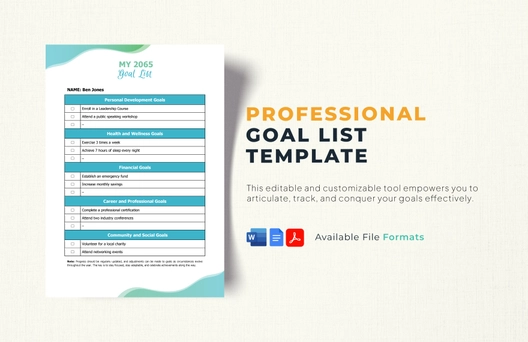 Goal List Template