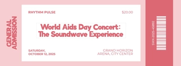 Free World AIDs Day Concert Ticket Template to Edit Online