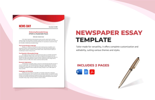Newspaper Essay Template